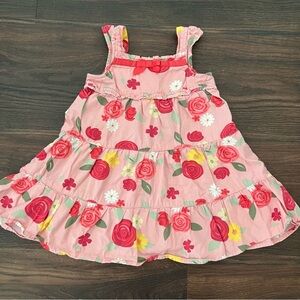 Gymboree Unicorn Garden Rose Tiered Ruffle Dress Toddler Baby Girls 12-18 Month